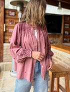 Blusa Panal Rosa Viejo