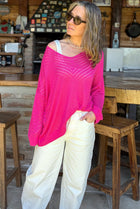 Sueter Calado Fucsia