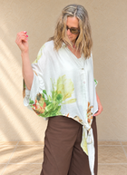 Blusa amarra flor verde