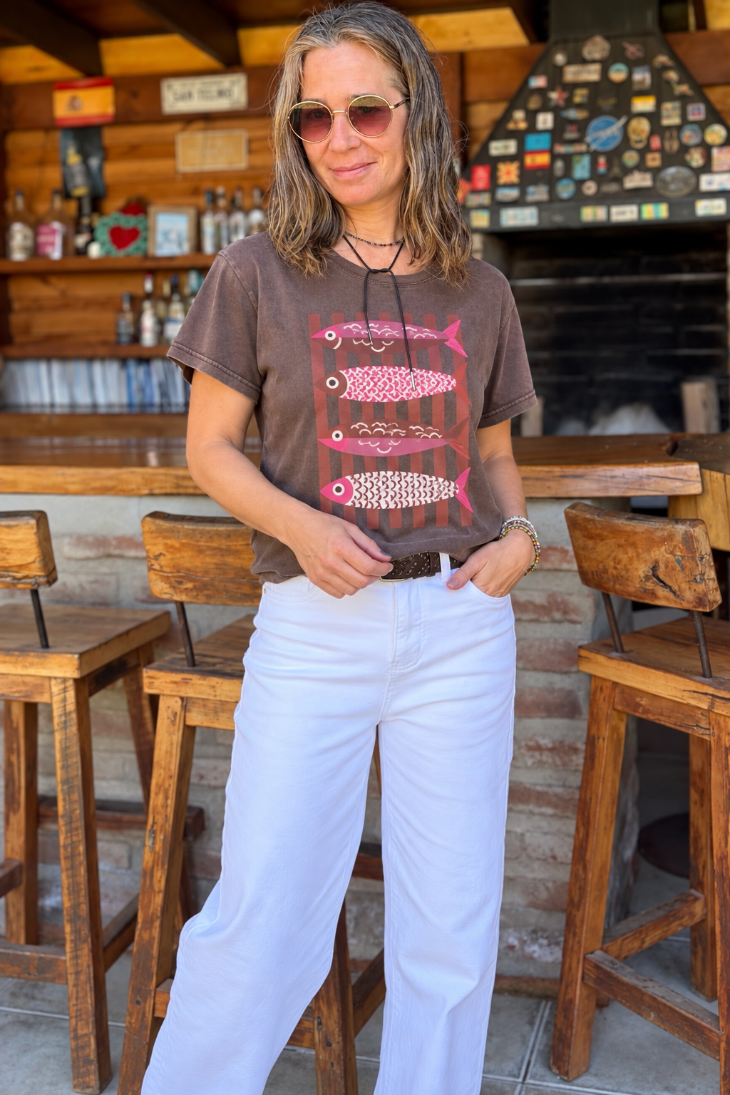 Polera sardinas Café