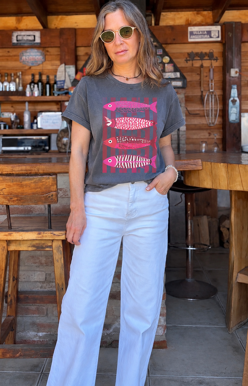 Polera sardinas gris