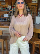 Sueter Calado Beige